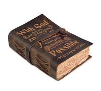 LEATHER VILLAGE Leather Bible Notebook, Distressed Brown 13x8