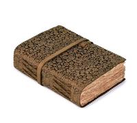 LEATHER VILLAGE Leather Bound Floral Embossed Journal for Women Men - 200 Pages, 10X7 Inches, Brown - Book of Shadows, Vintage Blank Paper Travel Diary, Notebook for Writing, Drawing, Sketchbook