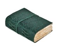 LEATHER VILLAGE Leather Bound Floral Embossed Journal for Women Men - 200 Pages, 10X7 Inches, Turquoise - Book of Shadows, Vintage Blank Paper Travel Diary, Notebook for Writing, Drawing, Sketchbook