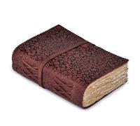 LEATHER VILLAGE Leather Bound Floral Embossed Journal for Women Men - 200 Pages, 8”X6”(A5), Fuchsia - Book of Shadows, Vintage Watercolor Paper, Notebook for Writing, Drawing, Sketchbook