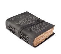 LEATHER VILLAGE Leather Bound Vintage Bible Journal - 200 Pages Handmade Antique Christian Prayer Embossed Journal for Men & Women - 200 GSM Deckle Edge Watercolor Paper - 7x5 Inch, Grey