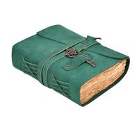 LEATHER VILLAGE Leather Bound Vintage Journal for Women & Men - 7"X5"(A7), Trquoise, 200 Pages of Antique Deckle Edges Watercolor Paper-Book of Shadows|SpellBook|Sketchbook - Handmade