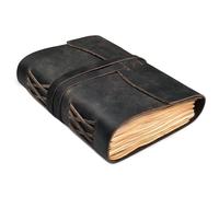 LEATHER VILLAGE Leather Journal Writing Notebook - Genuine Leather Bound Daily Notepad for Men & Women - Blank Paper Travel Diary - 220 Pages - 7”X5” - Grey Color - Handcrafted