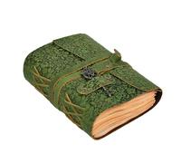 LEATHER VILLAGE Leather Nature Notebook Tree Deckle, Forest Green 6x4