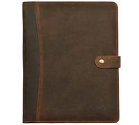 Leather Village Leather Portfolio Organizer - Professional Business Padfolio for Men & Women - Stylish Document Card Holder, Resume Folder, Folio for A4/Letter Size Writing Legal Pad, Brown