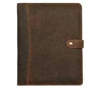 Leather Village Leather Portfolio Organizer - Professional Business Padfolio for Men & Women - Stylish Document Card Holder, Resume Folder, Folio for A4/Letter Size Writing Legal Pad, Brown