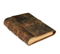 LEATHER VILLAGE Lined Vintage Paper Leather Bound Journal-260 Pages, Rustic Brown, 30 X 21 CM - Writing Notebook, Daily Notepad, Travel Diary For Women/Men