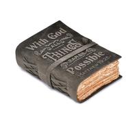 LEATHER VILLAGE Notebooking Bible With God Verse, Slate Grey 7x5