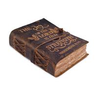 LEATHER VILLAGE Prayer Notebook For Women Joy Verse, Distressed Brown 7x5 | Genuine buff leather, 200 blank deckle edge pages, embossed verse face; green leather journal for daily devotionals