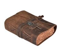 LEATHER VILLAGE Vintage Leather Bound Journal - Rustic Brown, 7"X5", 200 Deckle Edges Pages, Blank Paper Diary for Writing, Drawing, Sketch & Notebook for Women and Men