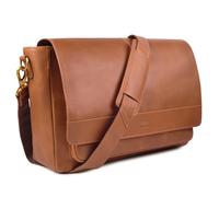 LEATHER VILLAGE Vintage Leather Handmade Laptop Messenger Bag-15.5 Inch Satchel-Tan Brown Shoulder Bag for Men & Women, Crossbody Work Bag for Office, Travel, and Daily Use