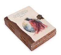 LEATHER VILLAGE Vintage Leather Journal with John 3:17 Bible Verse Embossed Christian Prayer Journal for Women & Men - 200 Pages Handmade Cotton Deckle Edge Watercolor Paper - Vintage - 8X6 inches