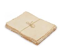LEATHER VILLAGE Watercolor Paper - 9.5 X 12.5 inches, 50 Sheets - Mixed Media Watercolor Paper - 150 GSM Thick Deckle Edge Virgin 100% Cotton Handmade Paper - Vintage Toned