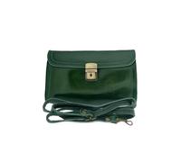 Leather Village Women's Small classic real leather clutch shoulder bag locked clasp in Green Leather Village Green One Size