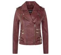 Leather Vintage Brando Biker Jacket-Orlando Infinity Leather Burgundy 10