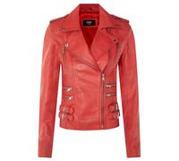 Leather Vintage Brando Biker Jacket-Orlando Infinity Leather Red 14