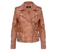 Leather Vintage Brando Biker Jacket-Orlando Infinity Leather Tan 8