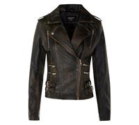 Leather Vintage Brando Biker Jacket-Orlando Infinity Leather True Black 10