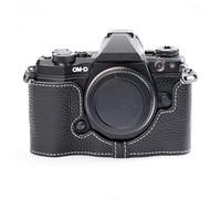 Leather Vintage Half-case Camera Protection case, Handcrafted Camera case, Suitable for Olympus OM-D E-M5 Mark II (Black)