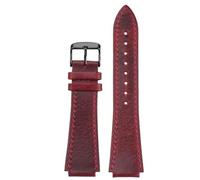 Leather Vintage Watch Strap Convex Mouth Men's Bracelet 18MM(Red 1)