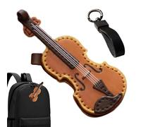 Leather Violin Keychain - Violin Charm Keychain, Handmade Violin Keychain | Leather Craft Keychain, Violin Themed Leather Keychain, Music Themed Leather Keychain, Leather Keychain for Violinist