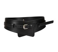 Leather Waist Corset for Adult Teens Detachable Cincher Belt for Overcoat Sweater Decorative Belt for Daily and Formal Black