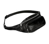 Leather Waist Pack - Belly Bag - Waist Bag - Leather Belt Bag - Leather Fanny Pack Handmade in Italy - Time Resistance (Black)