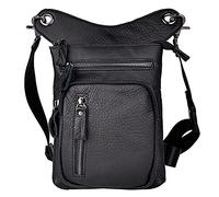 Leather Waist Pack Outdoor Drop Leg Bag for Men Women Travel Sports Motorcycle Bike Cycling Tactical Hiking Bum Bag Sling Crossbody Shoulder Pouch Camping Casual Daypack Black