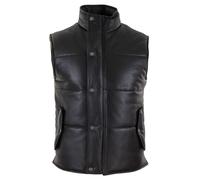 Leather Waistcoat Gilet Puffer Warm Casual TruClothing Black XXXL
