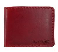 Leather Wallet for Men and Women, RFID Protection, Coin Compartment, Purse, Purse, Hill Burry Collection, Landscape Red, 12 * 10 * 3, Classic