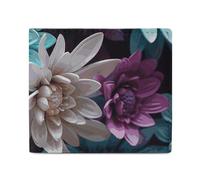 Leather Wallet for Men Otter Playing in The Water Bifold Wallet PU Card Holder Small Credit Card Holder Stylish Small Coin Purse for Women, Purple and teal flowers, One Size