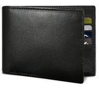 Leather Wallet for Men | RFID Wallet | 2 ID Windows, hold upto 14 Cards, 2 Money Pockets, Slim, Durable, Stylish, Bifold Wallet | Genuine Leather Wallet, Black, Classic
