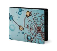 Leather Wallet for Men Sunset in Budapest Stylish Small Coin Purse for Women Slim And Thin Bifold Wallet with Compartment Card Holder, Abstraction biology chemistry, One Size