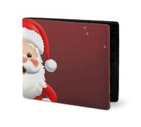 Leather Wallet for Men Sunset in Budapest Stylish Small Coin Purse for Women Slim And Thin Bifold Wallet with Compartment Card Holder, Cute Santa Claus, One Size