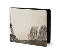 Leather Wallet for Men Sunset in Budapest Stylish Small Coin Purse for Women Slim And Thin Bifold Wallet with Compartment Card Holder, Travel Paris, One Size