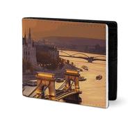 Leather Wallet for Men Sunset in Budapest Stylish Small Coin Purse for Women Slim And Thin Bifold Wallet with Compartment Card Holder, Sunset in Budapest, One Size