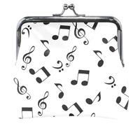 Leather Wallet for Men Women Music Note Design Buckle Kiss Closure Small Change Girls Cool Music Notes White UNITALLA Cool Music Notes White UNITALLA Classic, Cool Music Notes White, UNITALLA, Classic