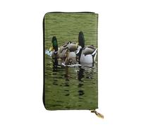 Leather Wallet For Women & Girls, Fashion Long Billfold Wallets, Durable Ladies Purse For Daily, Loon Nature Bird Id Card Package, Slim Thin Rfid Blocking Credit Card Wallets With Zipper Coin Pocket