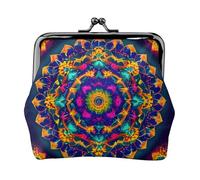Leather Wallet for Women Mandala Mini Wallet Small Key Purse Short Lipstick