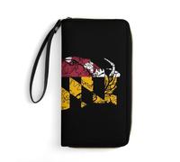 Leather Wallet Maryland Chesapeake Bay Blue Crabs5 Leather Purse RFID Blocking Handbags Soft Women's Wallets for Unisex, Girls, Teacher