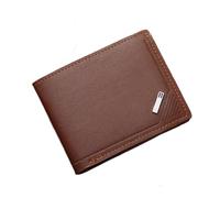 Leather Wallet Men Slim Vertical Wallets Black Thin Short ID Credit Card Holder Minimalist Men's Brown(Brown-B)