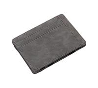 Leather Wallet - Money Wallet for Men | Accessory for Small Bifold Men | Minimalist Money Organizer With Magic Clip Holders | Cards And Cash Organizer For Men Wom, Gray, Fare riferimento alla