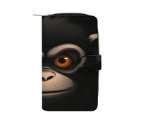 Leather Wallet Multifunction Long Wallet Fashion Red Eyed Monkey Printing Leather Purse with For Women And Men, style, 19.7x11x3.5cm, Leather Wallet