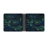 Leather Wallet Slim Durable Credit Card Holder Personalized Glow in The Dark Printing Wallet For Men & Women Perfect For Work Travel, style, One Size, Foldable Pu Wallet