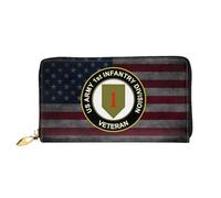 Leather Wallet Us Army 1St Infantry Division Veteran Women Card Case Retro Style Handbag Microfiber Ladies Wallet Pouch for Girls, Evening Party, Unisex