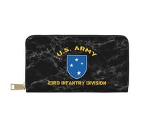 Leather Wallet Us Army 23Rd Infantry Division Genuine Leather Wallets Card Case Women Card Case Soft Women's Wallets for Friend, Girlfriend, Teens