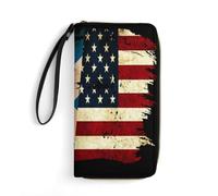 Leather Wallet Vintage America and Scotland Scottish Flag 1 Genuine Leather Wallets Cute Wallet Pouch Card Case Handbags for Friend, Evening Party, Mother