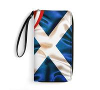 Leather Wallet Vintage America and Scotland Scottish Flag 2 Women's Wallets Card Case Women Card Case Soft Genuine Leather Wallets for Friend, Evening Party, Mother