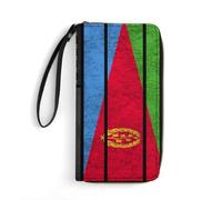 Leather Wallet Vintage Eritrea Eritrean and America Flag Women's Wallets RFID Blocking Clutch Wallet Soft Leather Purse for Teacher, Kids, Friend