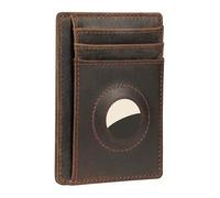 Leather Wallet with AirTag Credit Card Holder For Men and Women Slim and Stylish, RFID Blocking, Front Pocket Thin Minimalist, Brown, Rfid Wallet